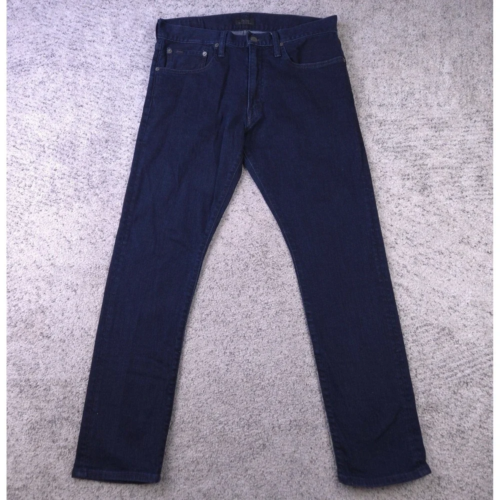 Polo Ralph Lauren Jeans Mens 32x30 Sullivan Slim Fit Stretch Denim Dark Blue
